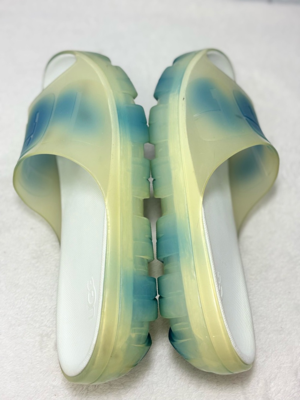 UGG Jella Clear Watercolor Slide, Cloudy Sky Sandals size 10B - Picture 6 of 13